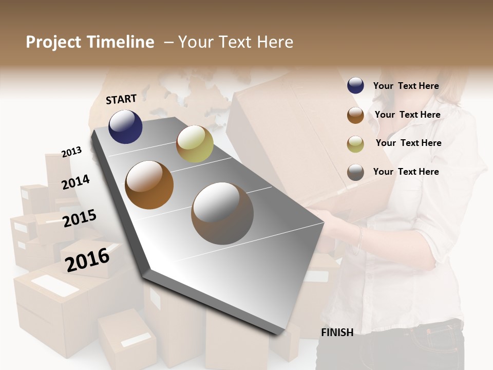 Service Blonde Parcel PowerPoint Template