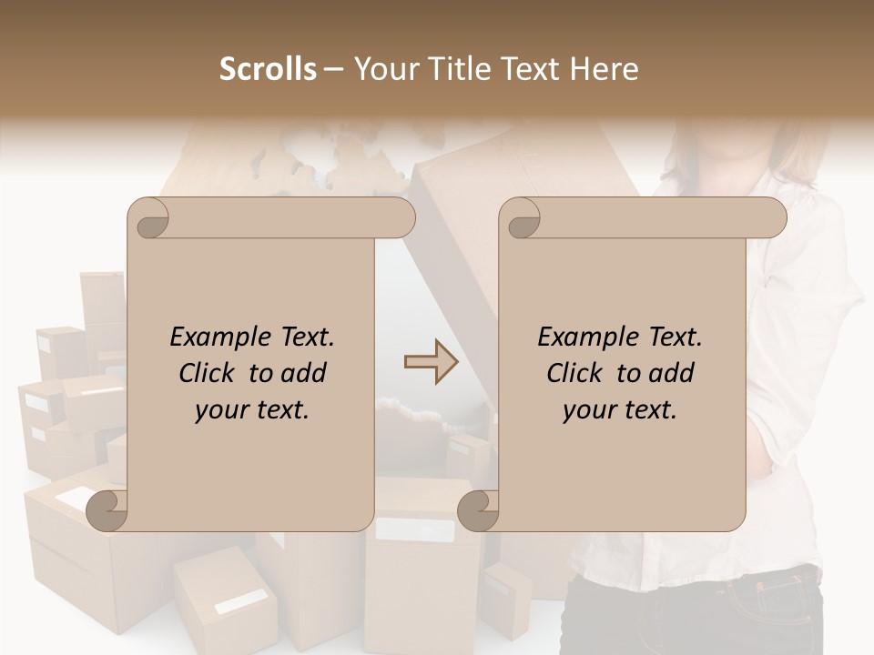 Service Blonde Parcel PowerPoint Template