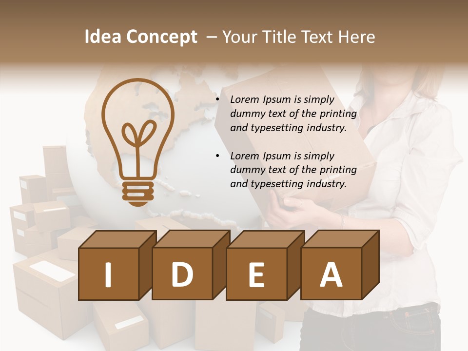Service Blonde Parcel PowerPoint Template
