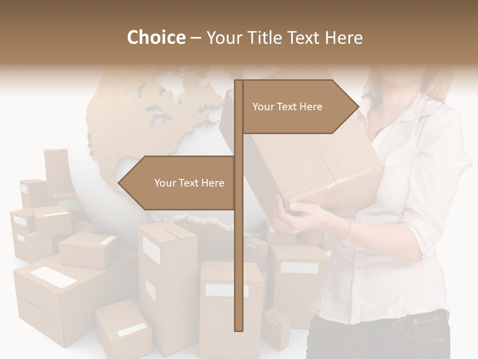 Service Blonde Parcel PowerPoint Template
