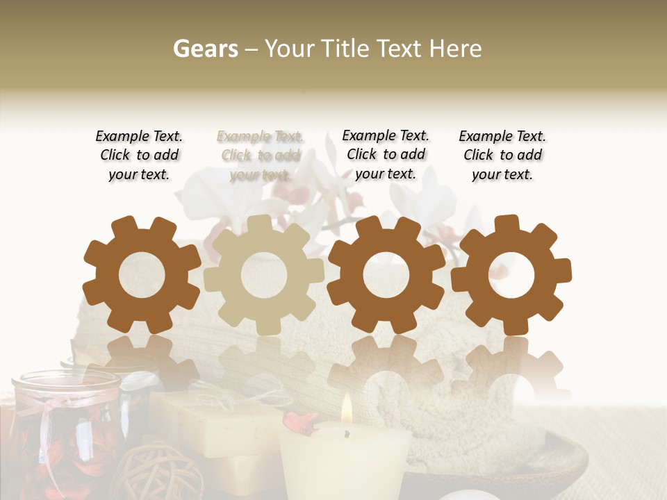 White Handmade Leaf PowerPoint Template