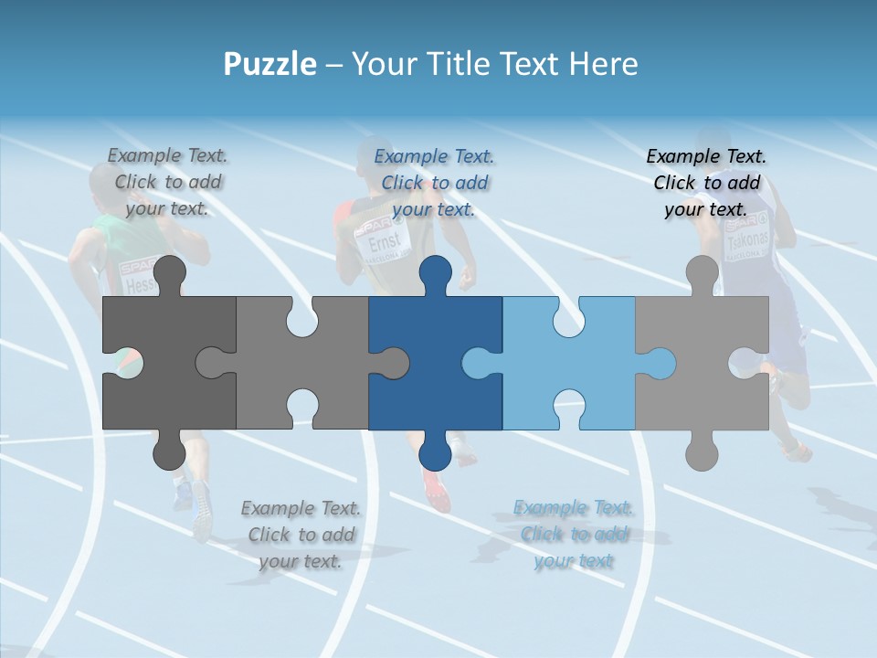 Cheerful Man Desk PowerPoint Template