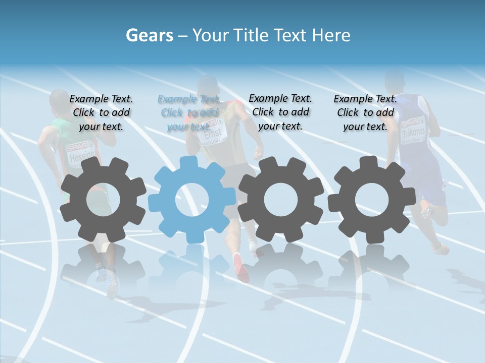 Cheerful Man Desk PowerPoint Template