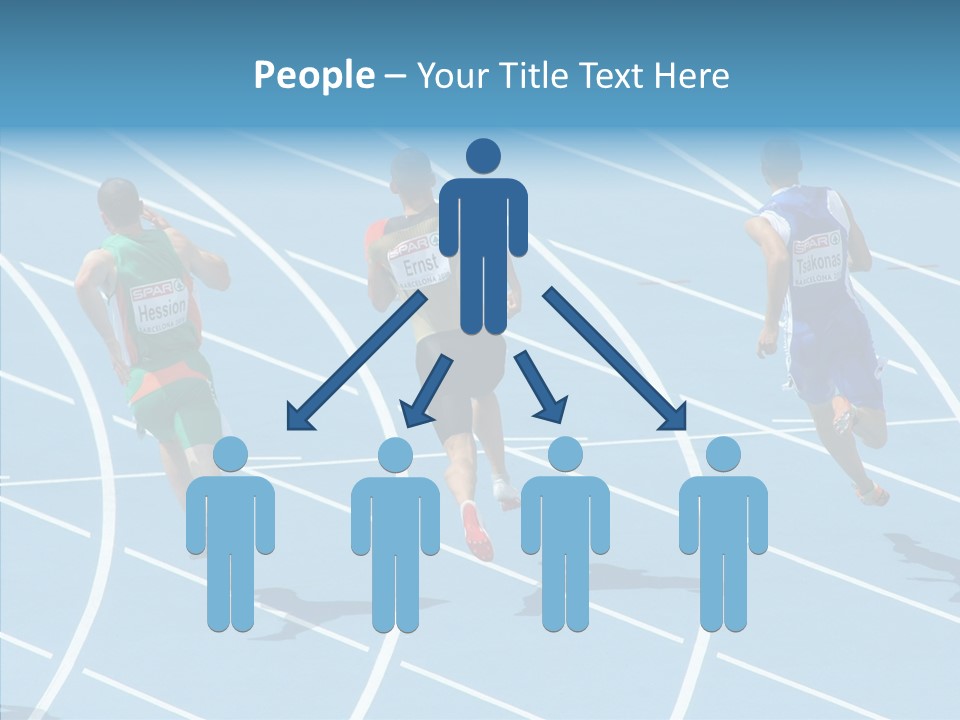 Cheerful Man Desk PowerPoint Template