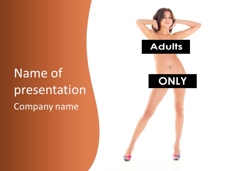 Belly Woman Navel PowerPoint Template