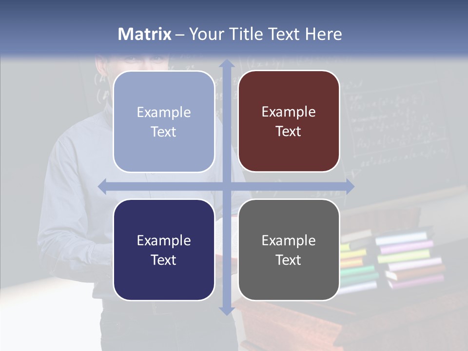 Cheerful Man Desk PowerPoint Template