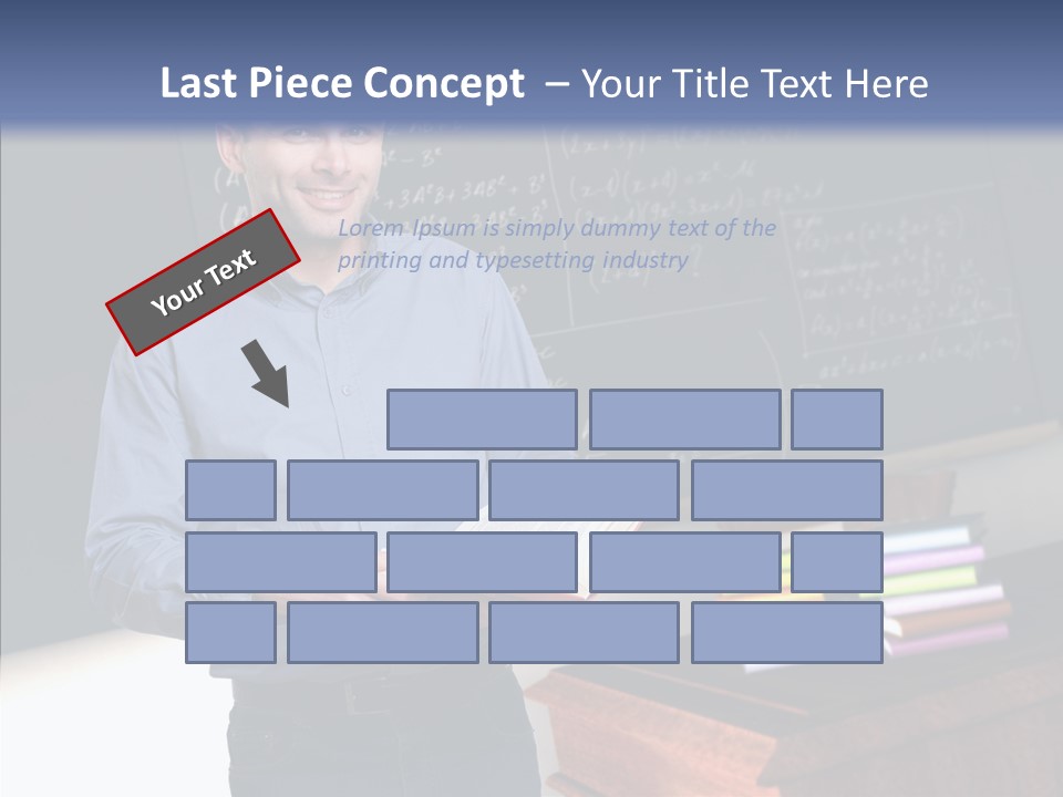 Cheerful Man Desk PowerPoint Template