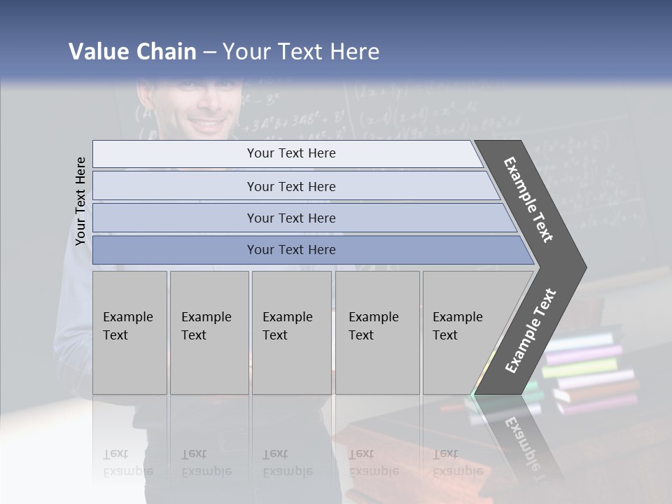 Cheerful Man Desk PowerPoint Template