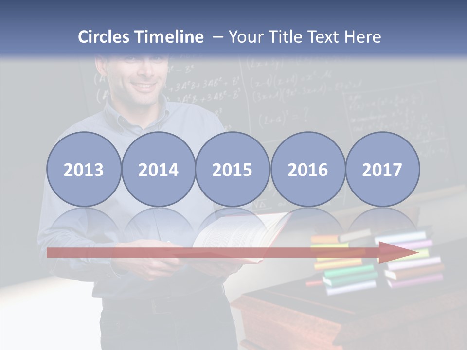 Cheerful Man Desk PowerPoint Template