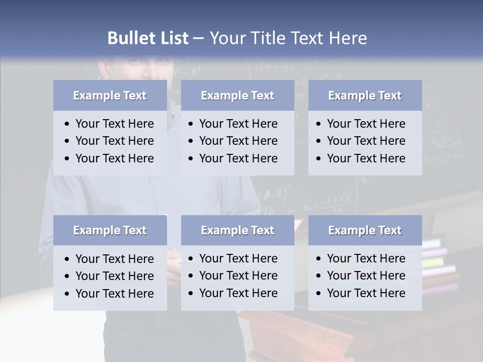 Cheerful Man Desk PowerPoint Template