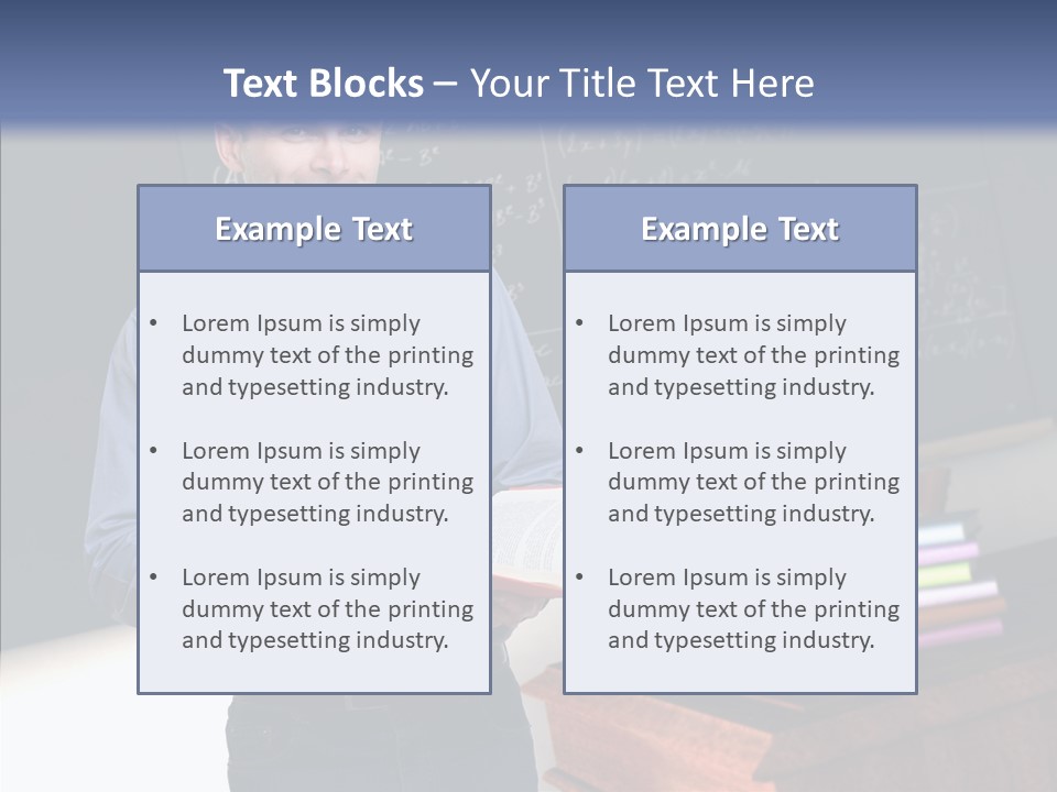 Cheerful Man Desk PowerPoint Template