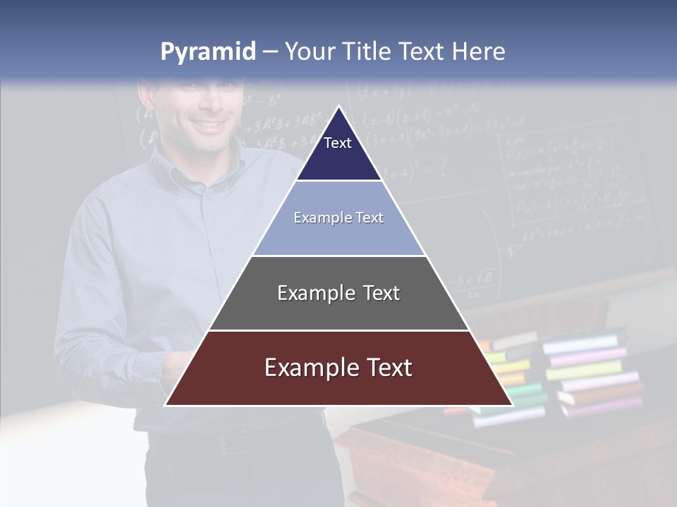 Cheerful Man Desk PowerPoint Template