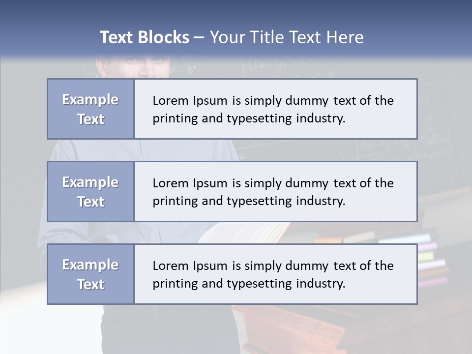 Cheerful Man Desk PowerPoint Template