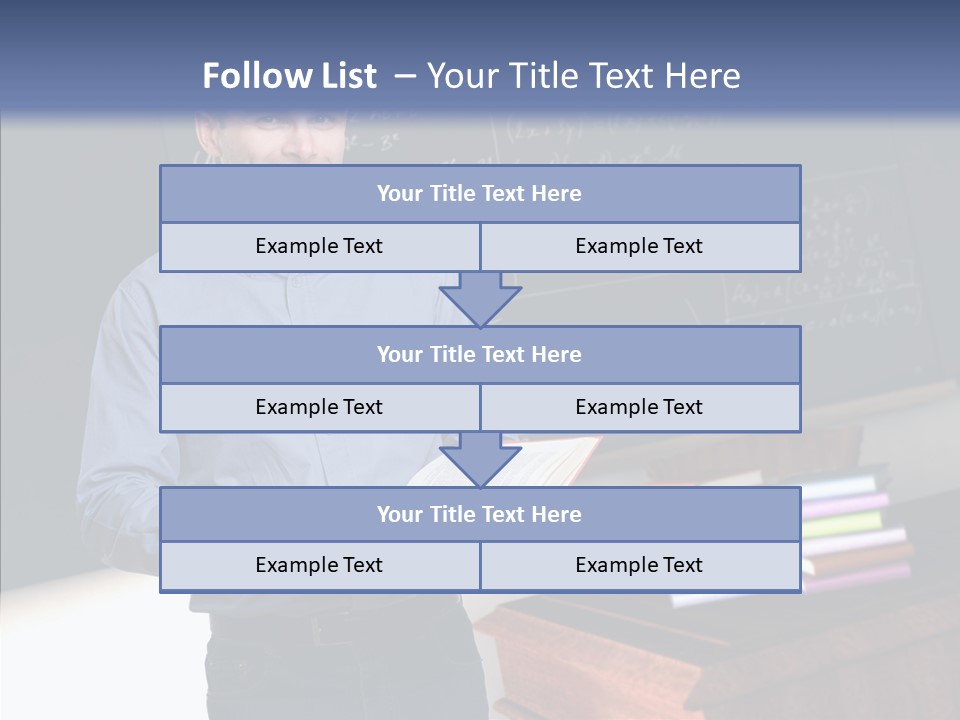 Cheerful Man Desk PowerPoint Template