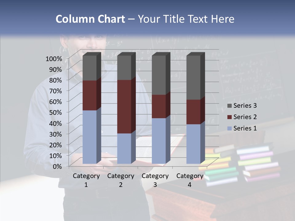 Cheerful Man Desk PowerPoint Template
