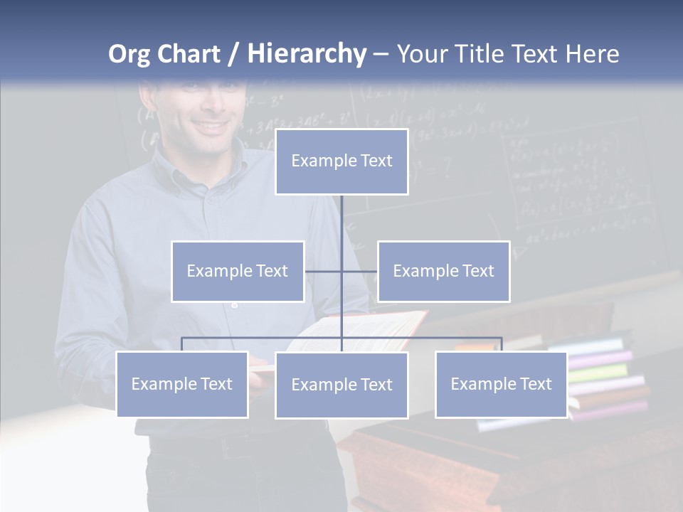 Cheerful Man Desk PowerPoint Template