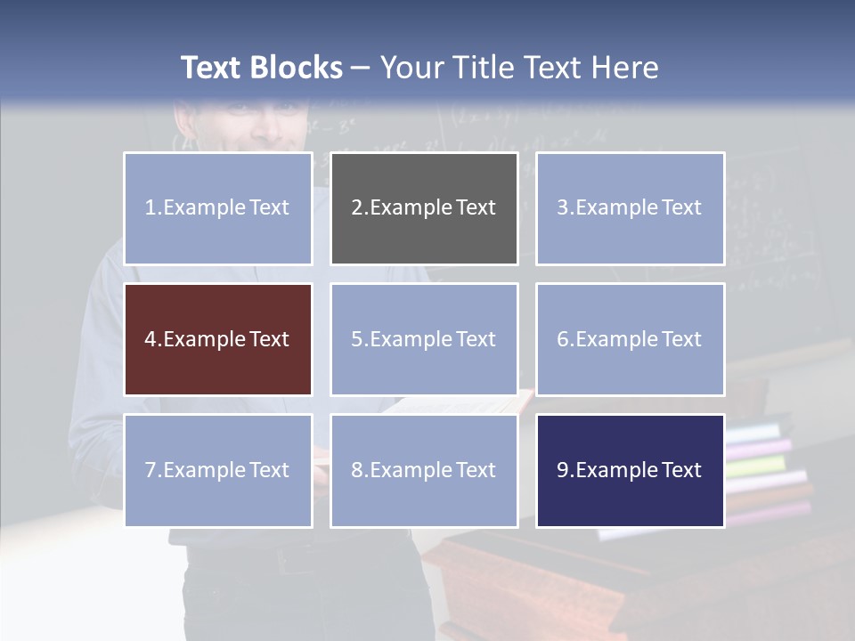 Cheerful Man Desk PowerPoint Template