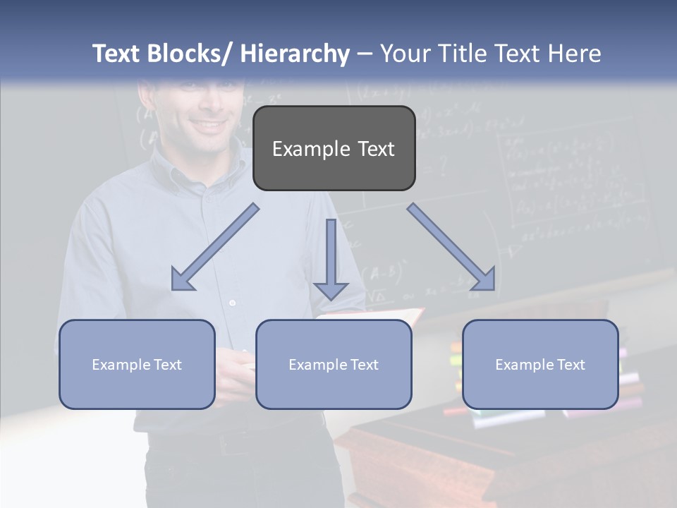 Cheerful Man Desk PowerPoint Template