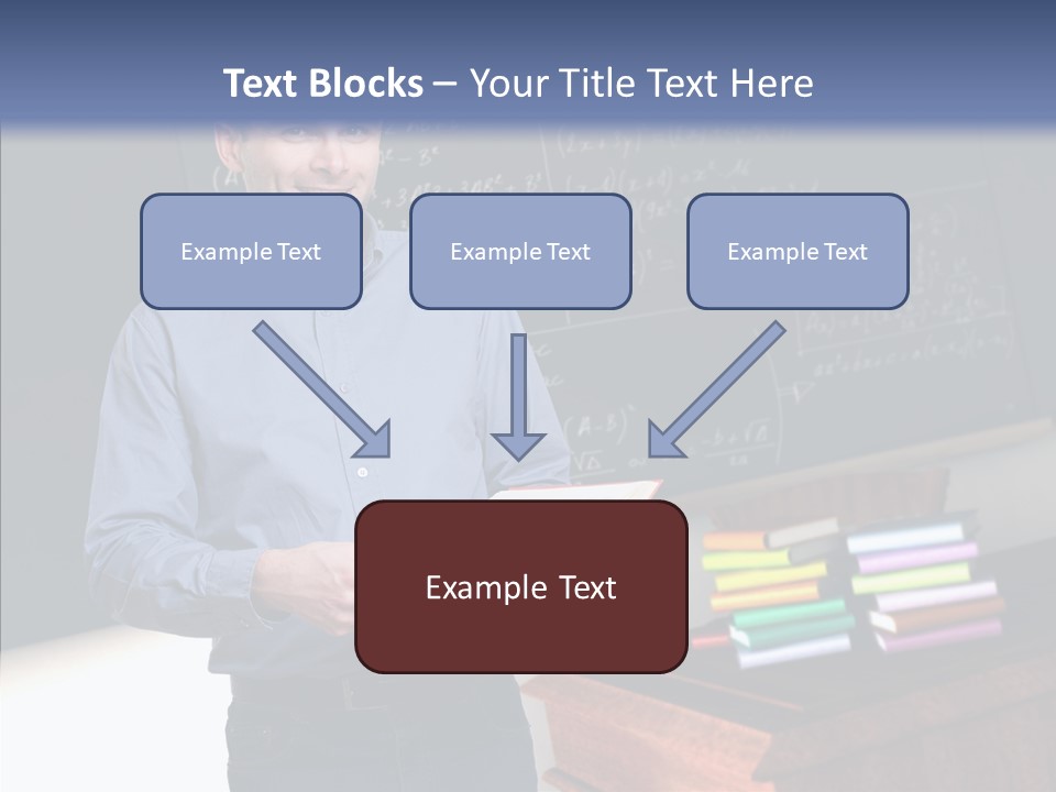 Cheerful Man Desk PowerPoint Template