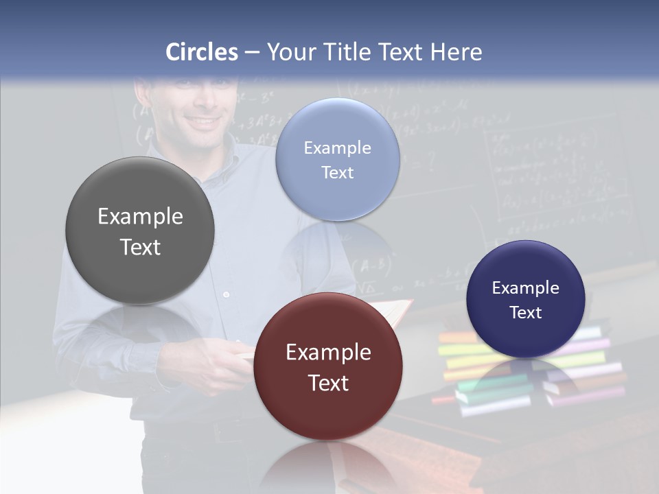 Cheerful Man Desk PowerPoint Template