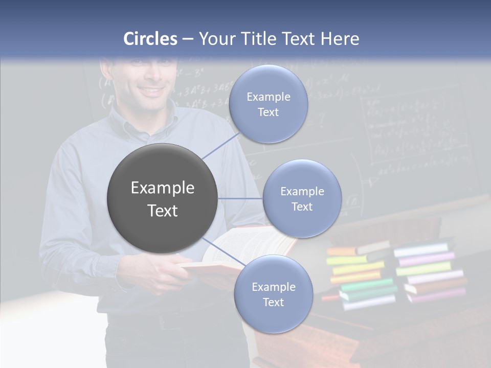 Cheerful Man Desk PowerPoint Template
