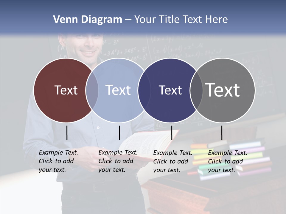 Cheerful Man Desk PowerPoint Template