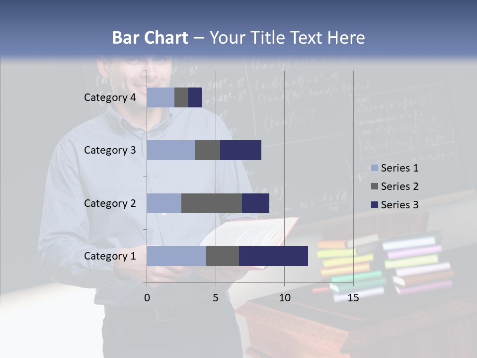 Cheerful Man Desk PowerPoint Template