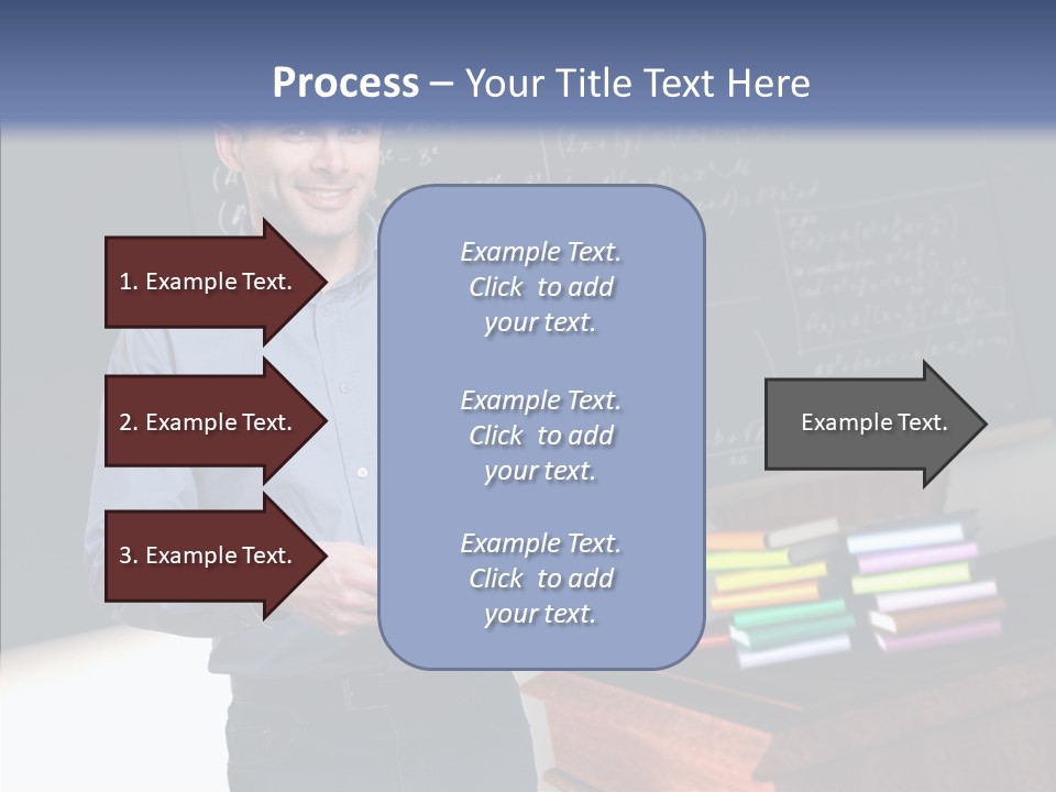 Cheerful Man Desk PowerPoint Template
