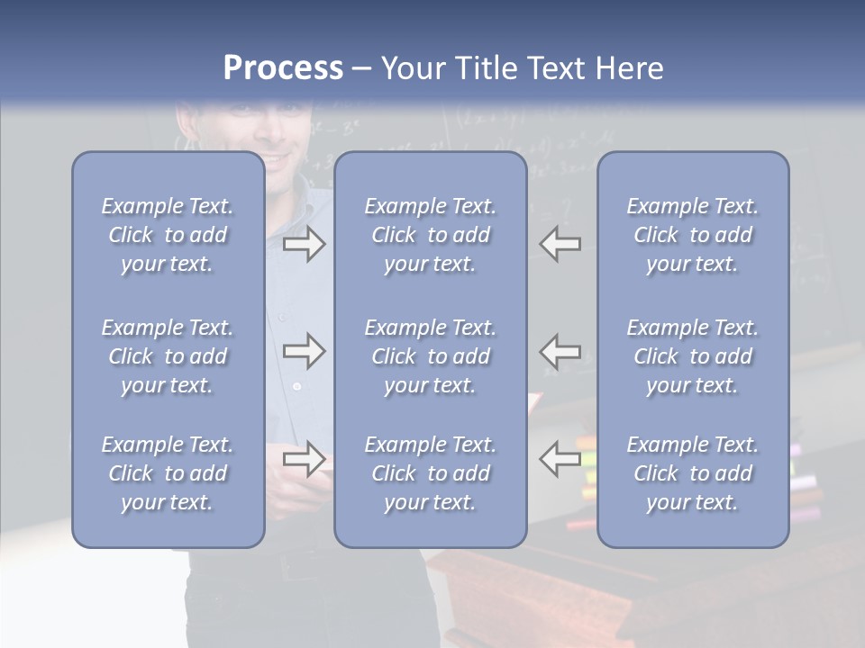 Cheerful Man Desk PowerPoint Template