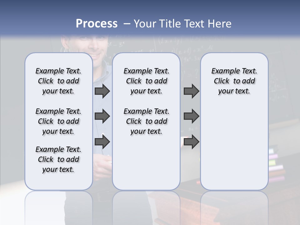 Cheerful Man Desk PowerPoint Template