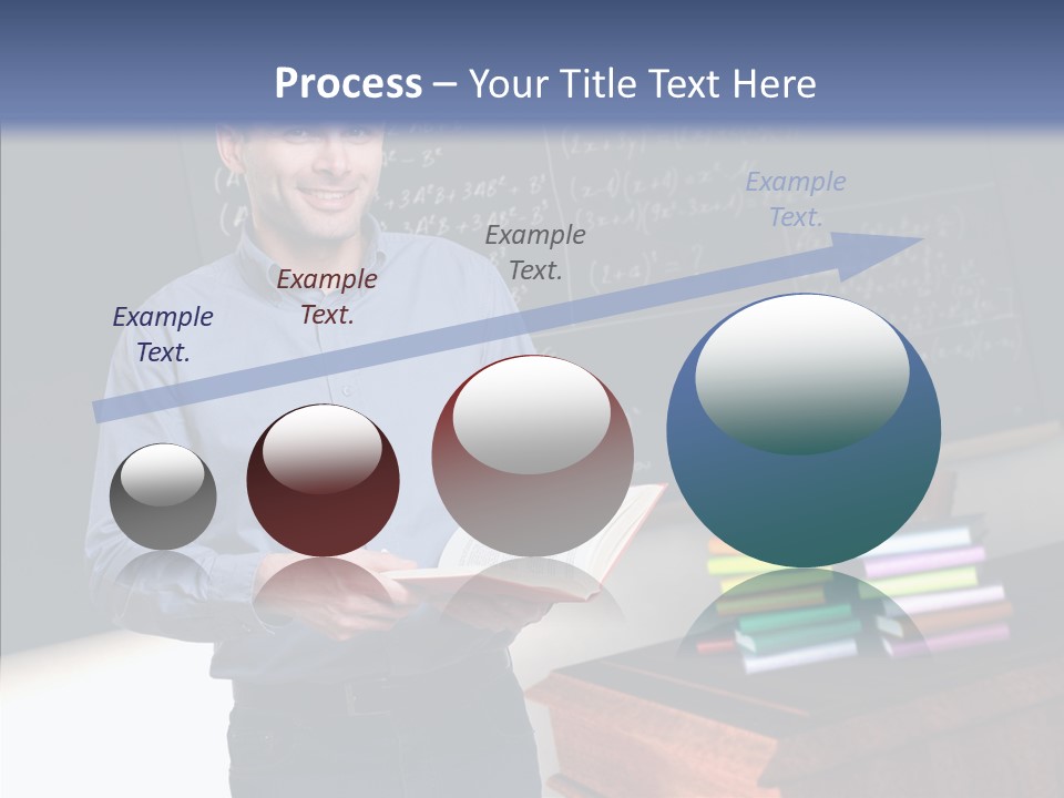Cheerful Man Desk PowerPoint Template