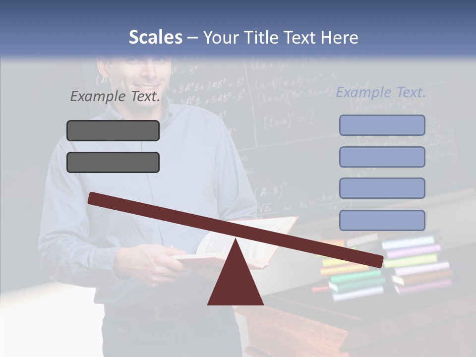 Cheerful Man Desk PowerPoint Template
