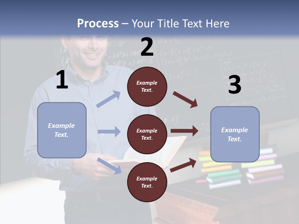 Cheerful Man Desk PowerPoint Template