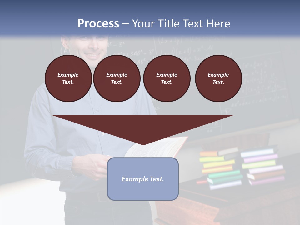 Cheerful Man Desk PowerPoint Template