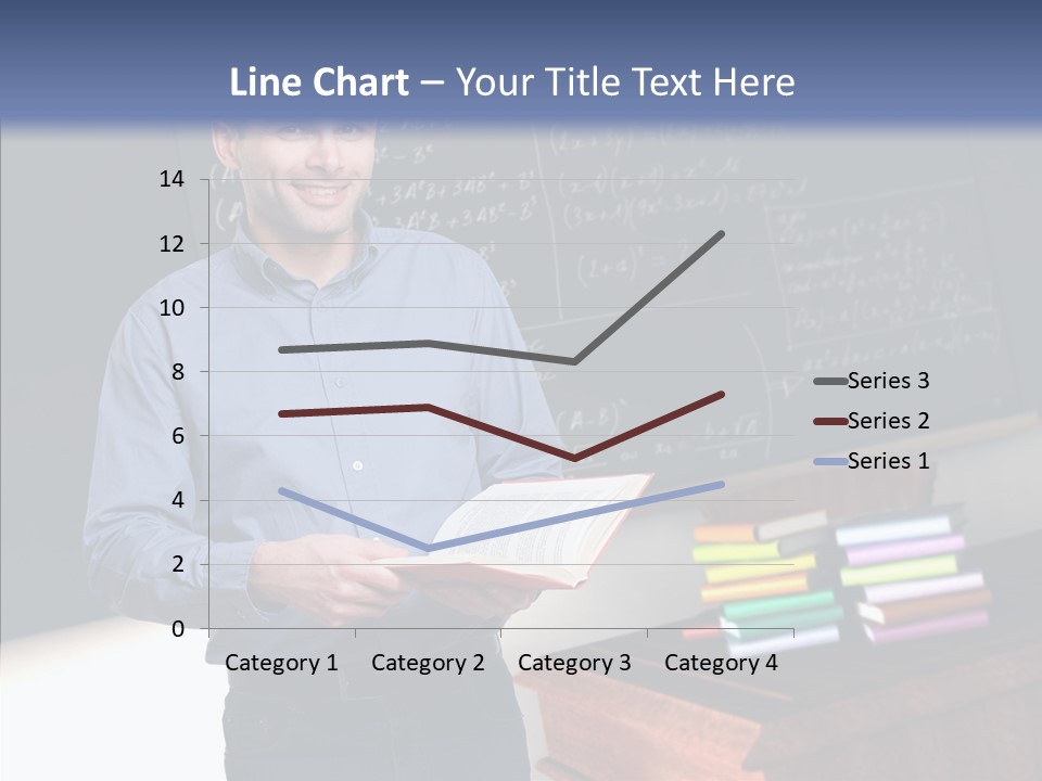 Cheerful Man Desk PowerPoint Template