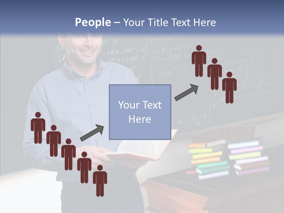 Cheerful Man Desk PowerPoint Template