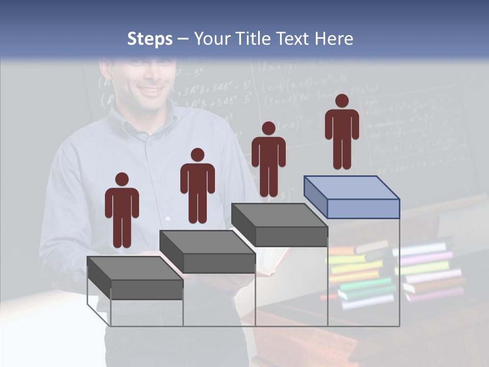 Cheerful Man Desk PowerPoint Template