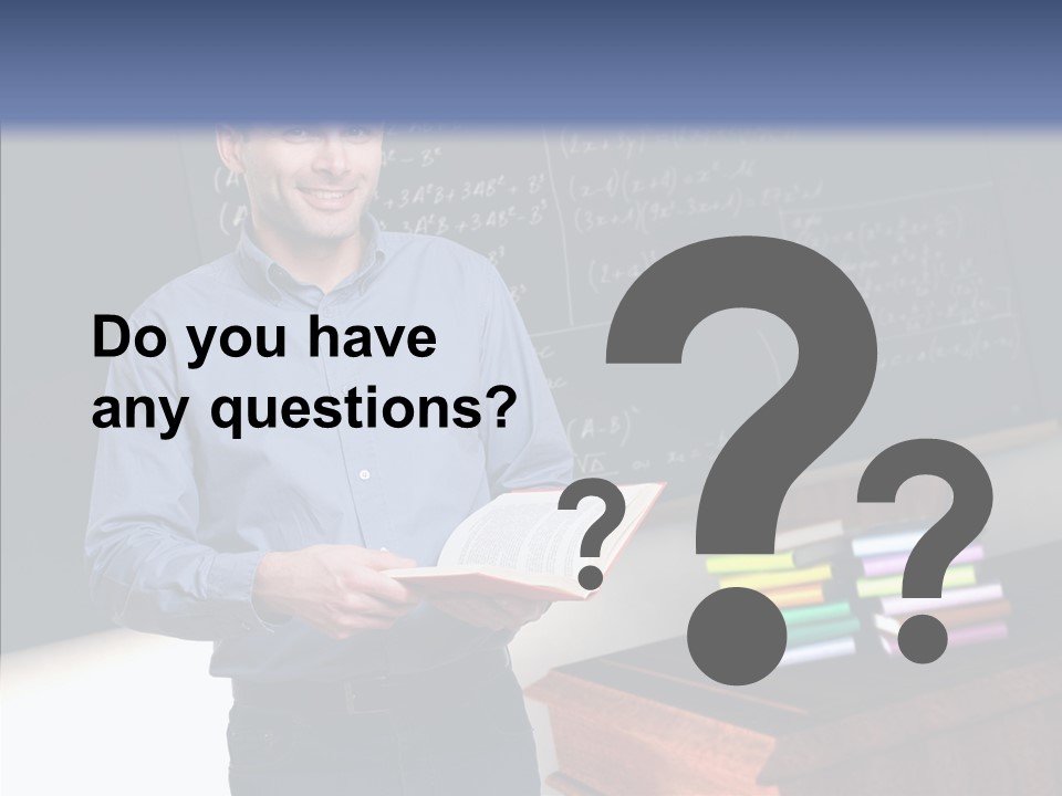 Cheerful Man Desk PowerPoint Template