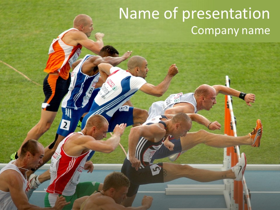 Athletics M Middle PowerPoint Template