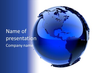 Blue International Sphere PowerPoint Template