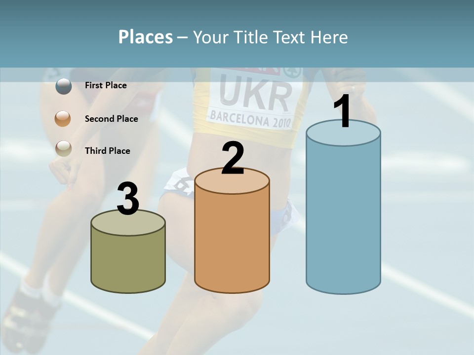 Runner Metres Gold PowerPoint Template