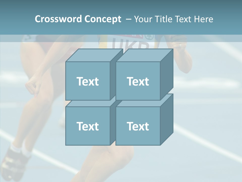 Runner Metres Gold PowerPoint Template