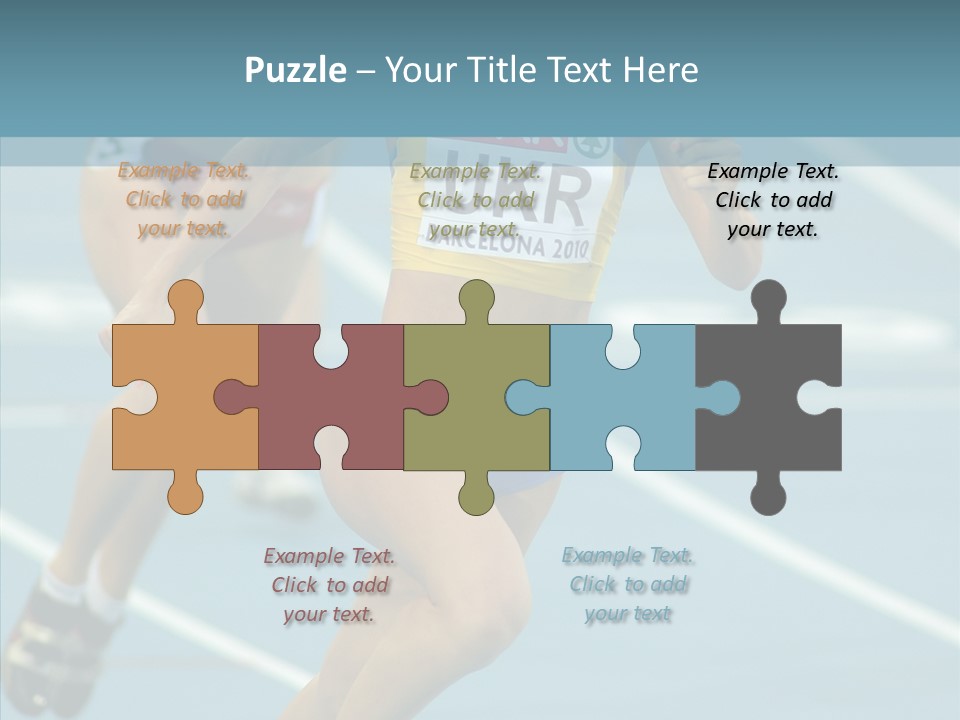 Runner Metres Gold PowerPoint Template