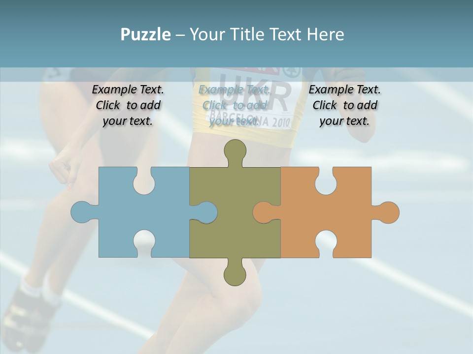 Runner Metres Gold PowerPoint Template