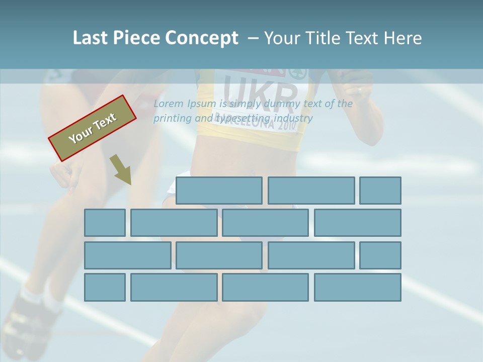Runner Metres Gold PowerPoint Template