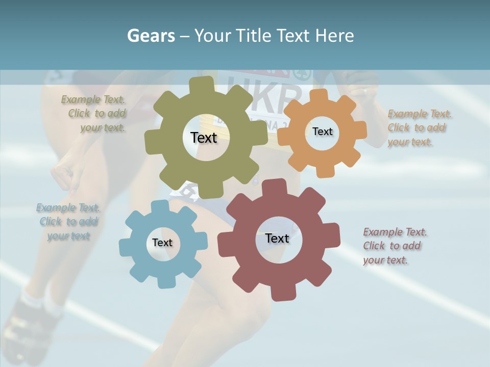 Runner Metres Gold PowerPoint Template