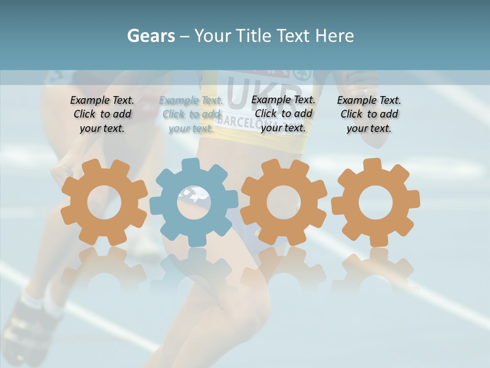 Runner Metres Gold PowerPoint Template