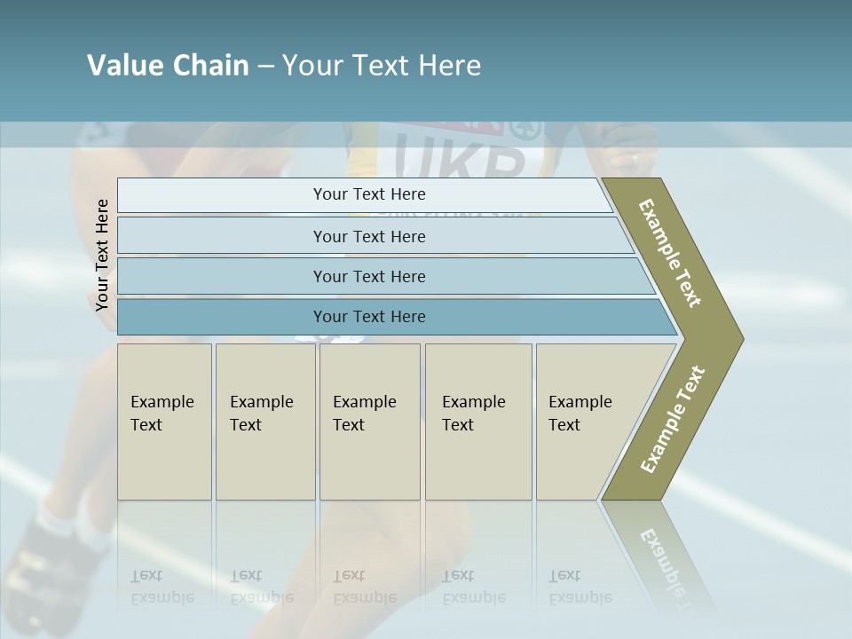 Runner Metres Gold PowerPoint Template