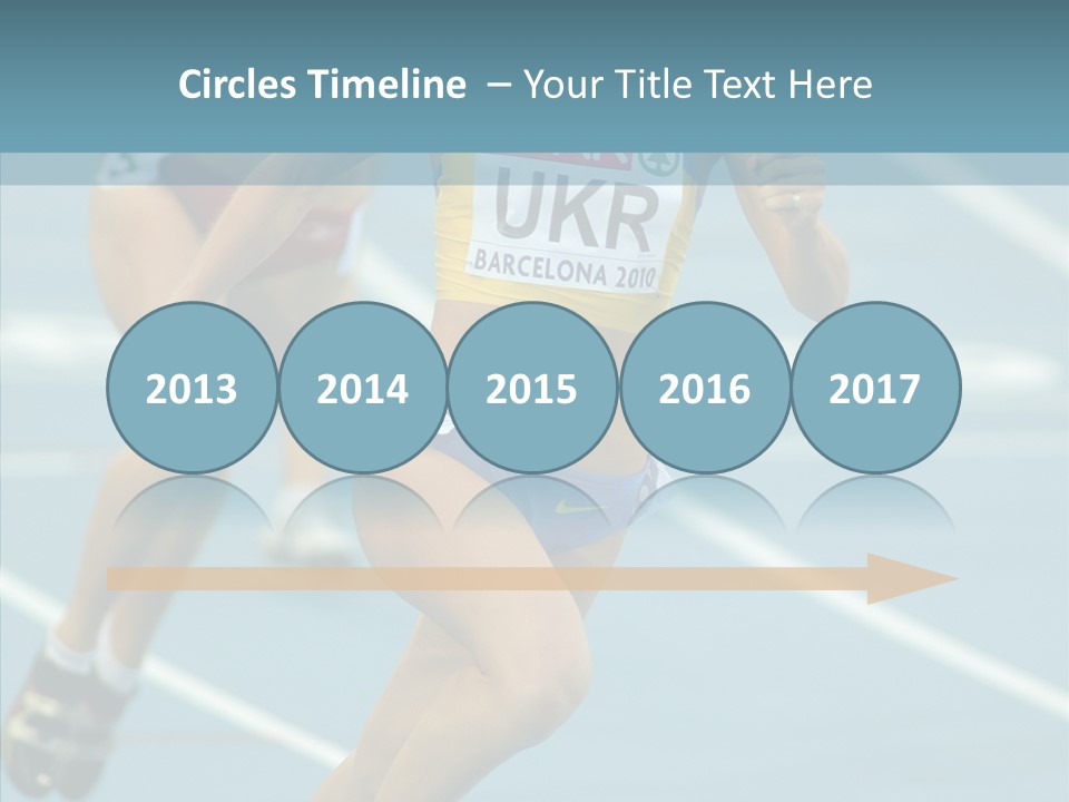 Runner Metres Gold PowerPoint Template