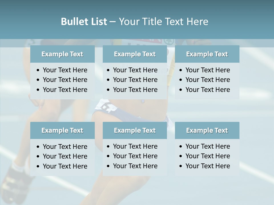 Runner Metres Gold PowerPoint Template